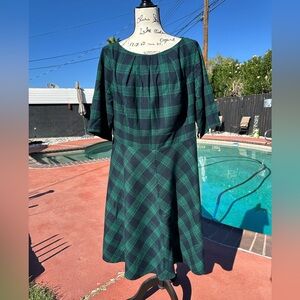 Green Plaid Vintage reproduction dress